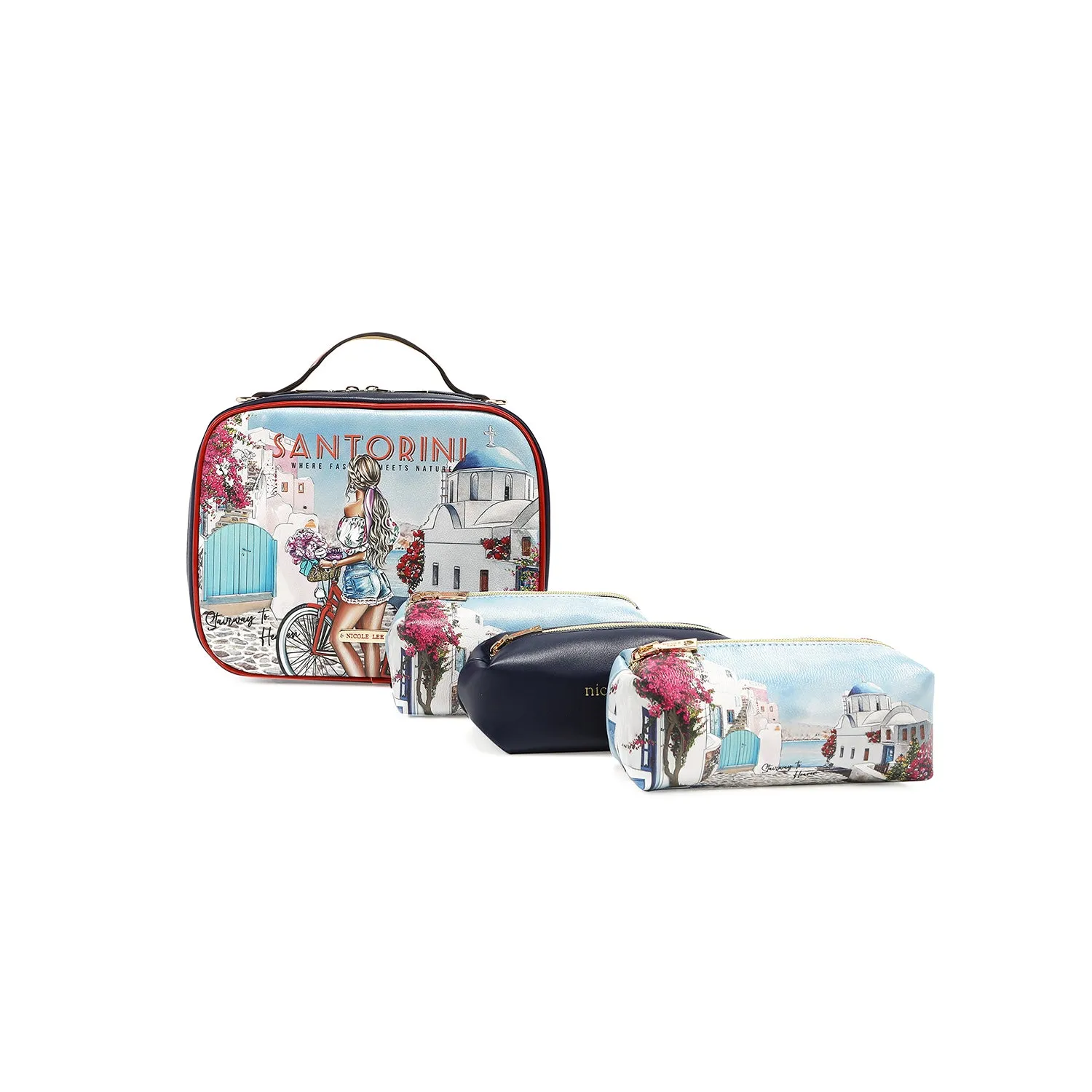 TRAVEL HANDBAG WITH POUCH SET