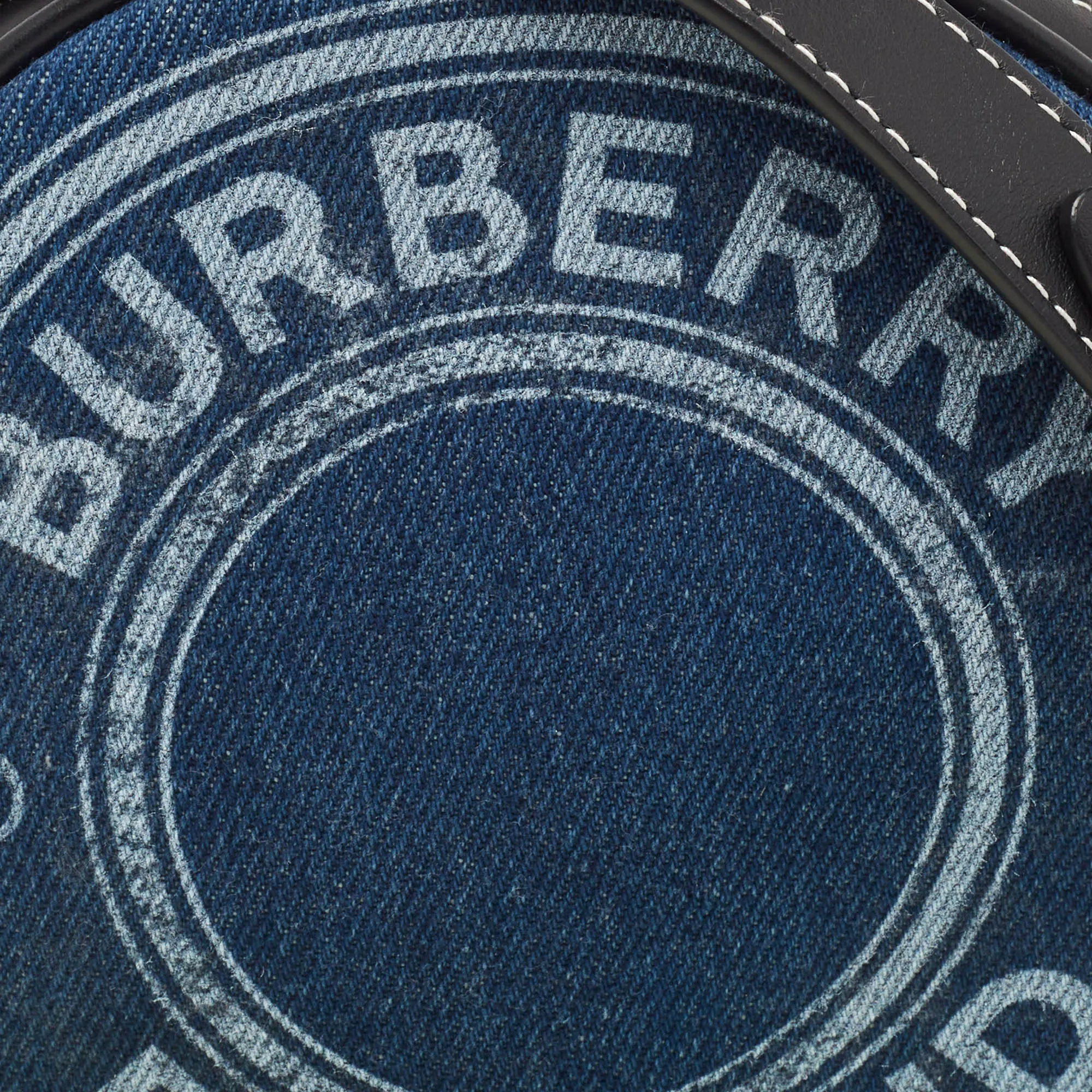 Trendy Inspired Burberry Blue/black Denim And Leather Louise Round Crossbody Bag