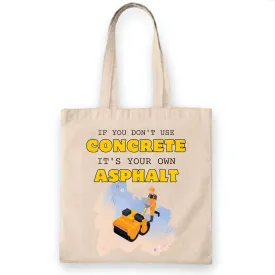 Unique Funny Concrete Pumper Gifts for Concrete Workers Tote Bag Natural White Multicolor Canvas Tote Bag