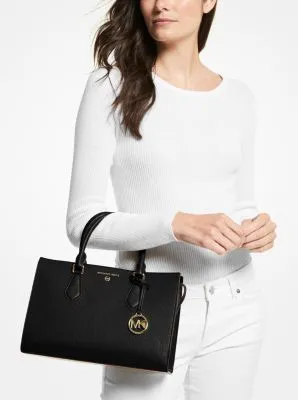 Valerie Medium Pebbled Leather Satchel