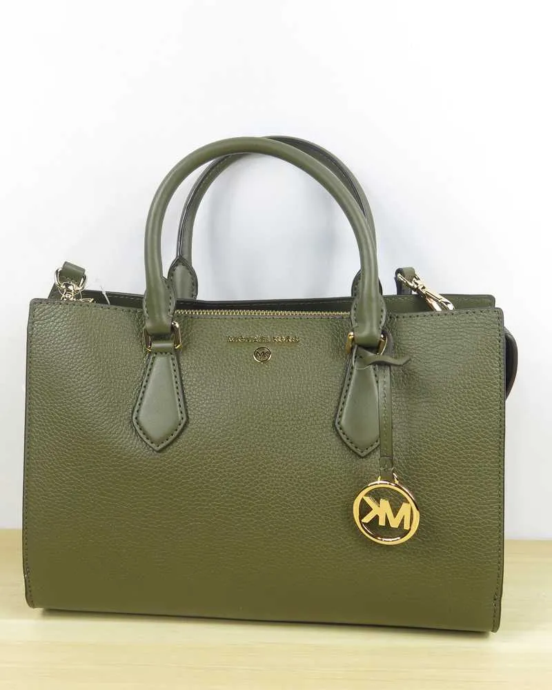 Valerie Medium Pebbled Leather Satchel