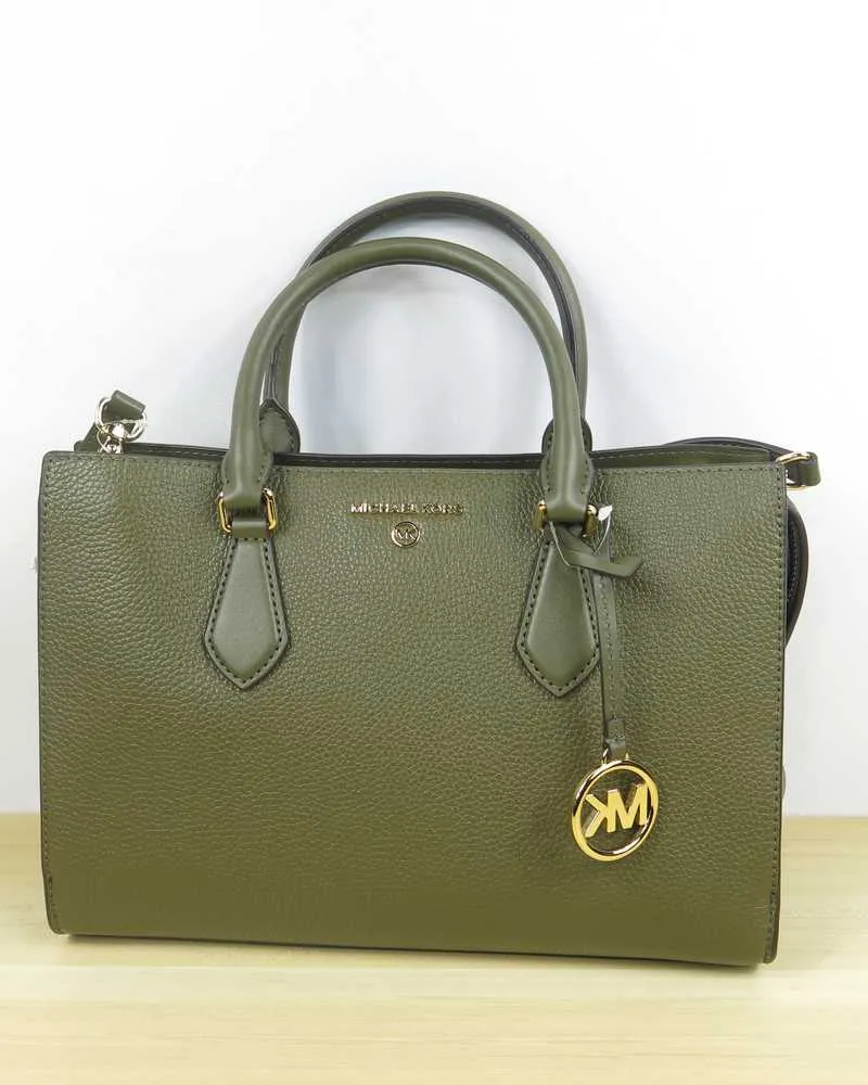 Valerie Medium Pebbled Leather Satchel