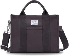 VASCHY Canvas Tote bag, Casual Reusable Work Totes for Women Teachers with Zippers Pockets Crossbody Shoulder Bag Purse