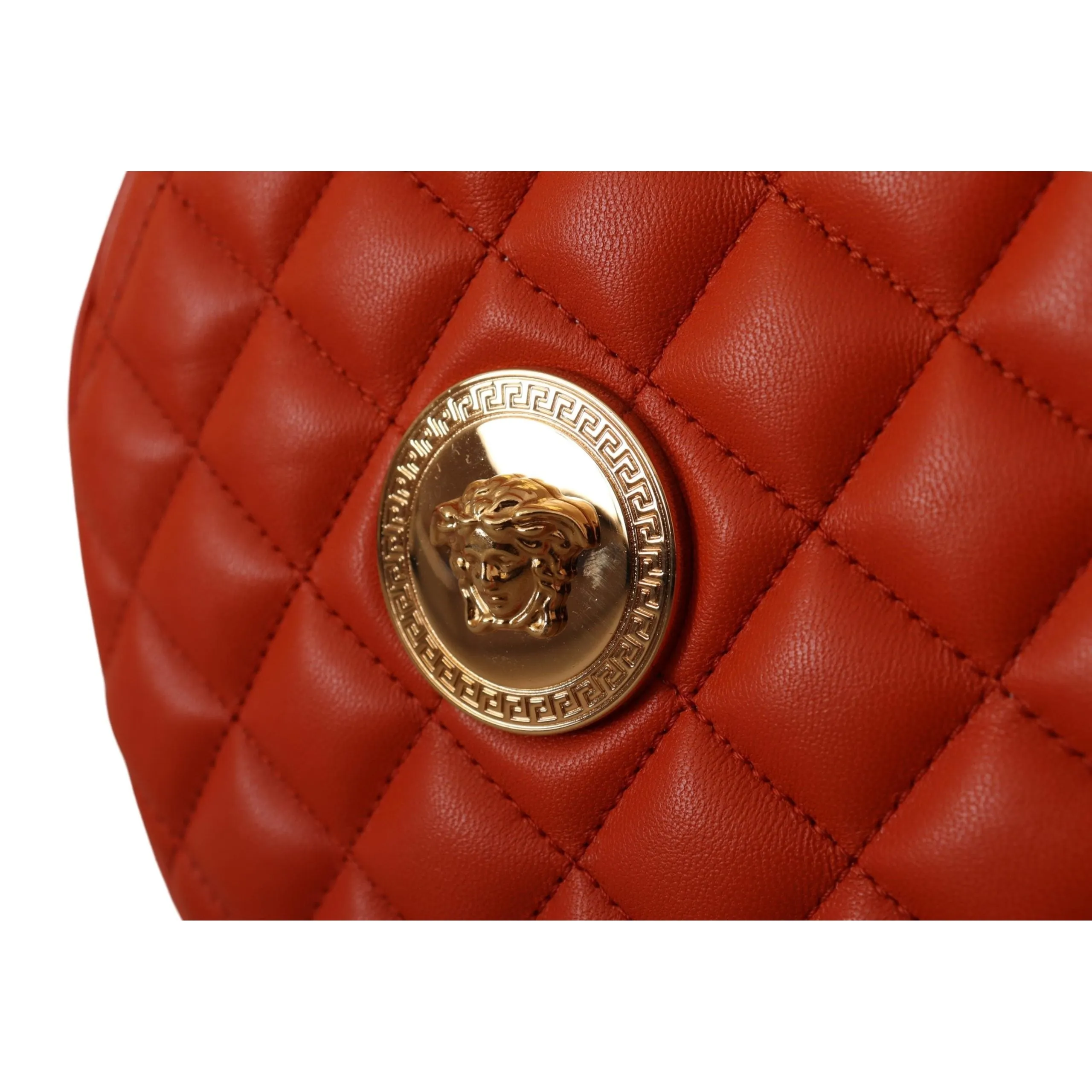 Versace Elegant Round Nappa Leather Crossbody Bag