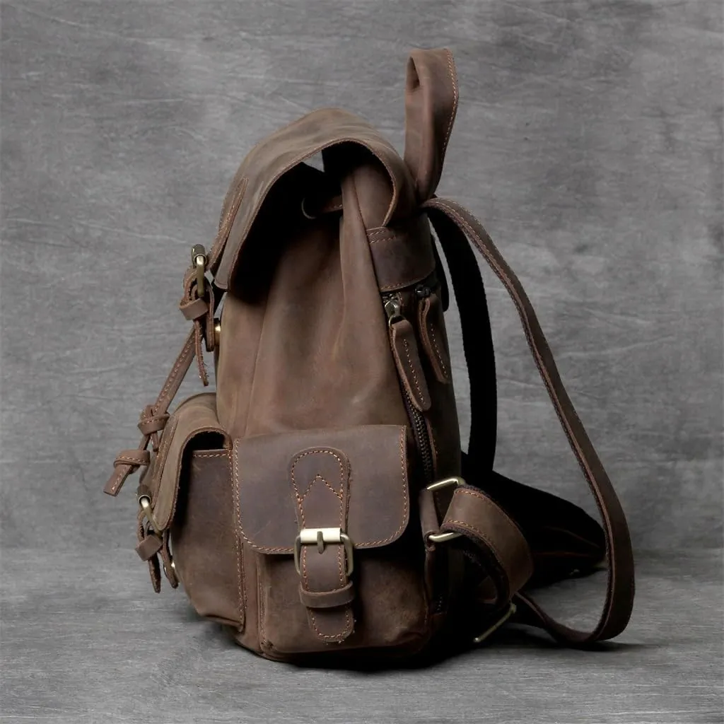Vintage Shoulder Bag Men's Small Backpack Handmade Outdoor Shoulder Bag