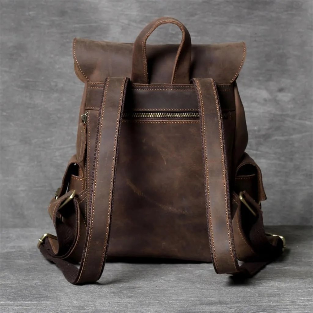 Vintage Shoulder Bag Men's Small Backpack Handmade Outdoor Shoulder Bag