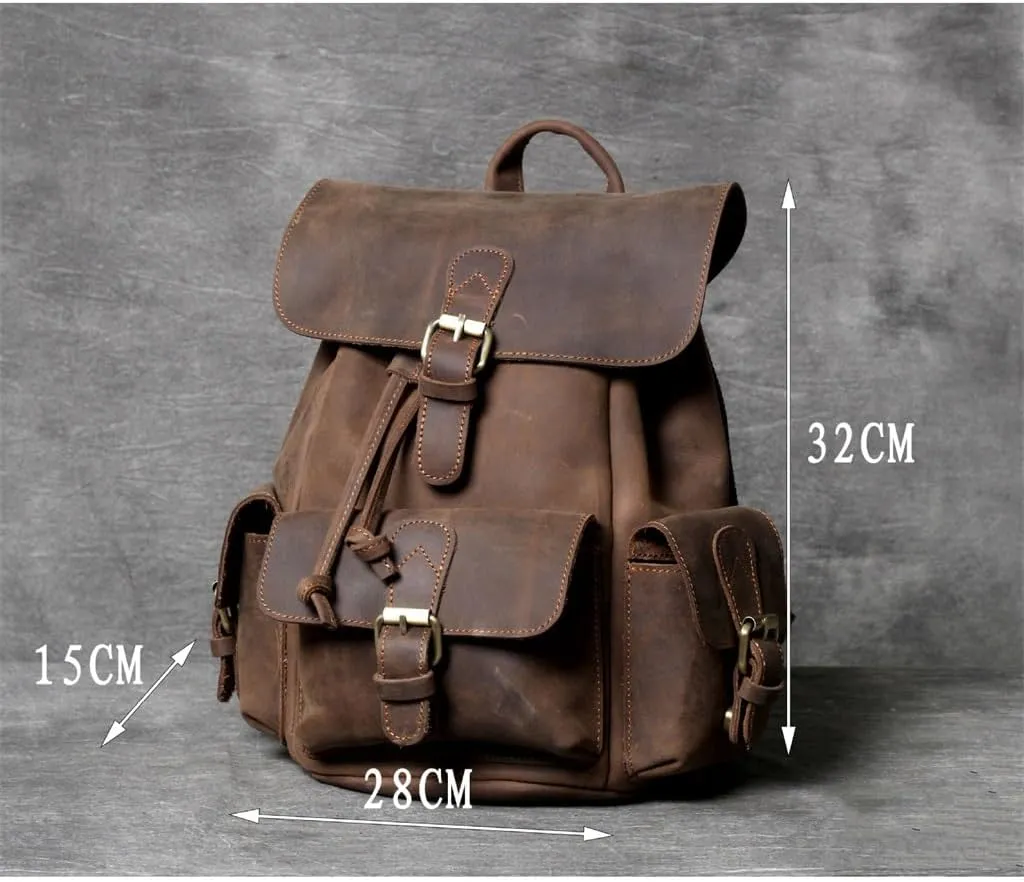 Vintage Shoulder Bag Men's Small Backpack Handmade Outdoor Shoulder Bag