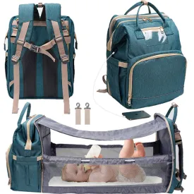 Waterproof Mummy Bag Diaper Bag Travel Backpack Foldable Crib Baby bed