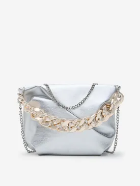 Westside Silver Faux-Leather Sling Bag 