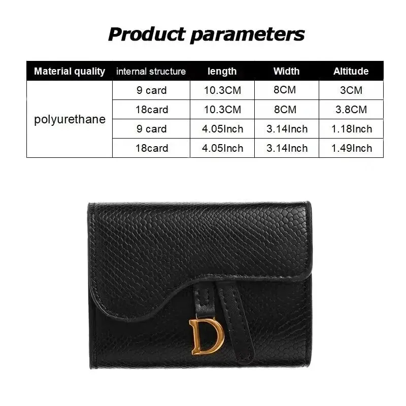Women's Luxury Mini PU Wallet - Short, Multi-Card Holder, Letter Design, Small Multifunctional Clutch Bag