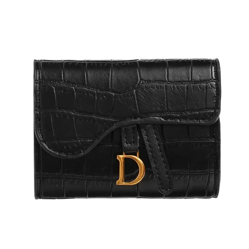 Women's Luxury Mini PU Wallet - Short, Multi-Card Holder, Letter Design, Small Multifunctional Clutch Bag