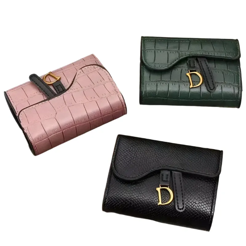 Women's Luxury Mini PU Wallet - Short, Multi-Card Holder, Letter Design, Small Multifunctional Clutch Bag