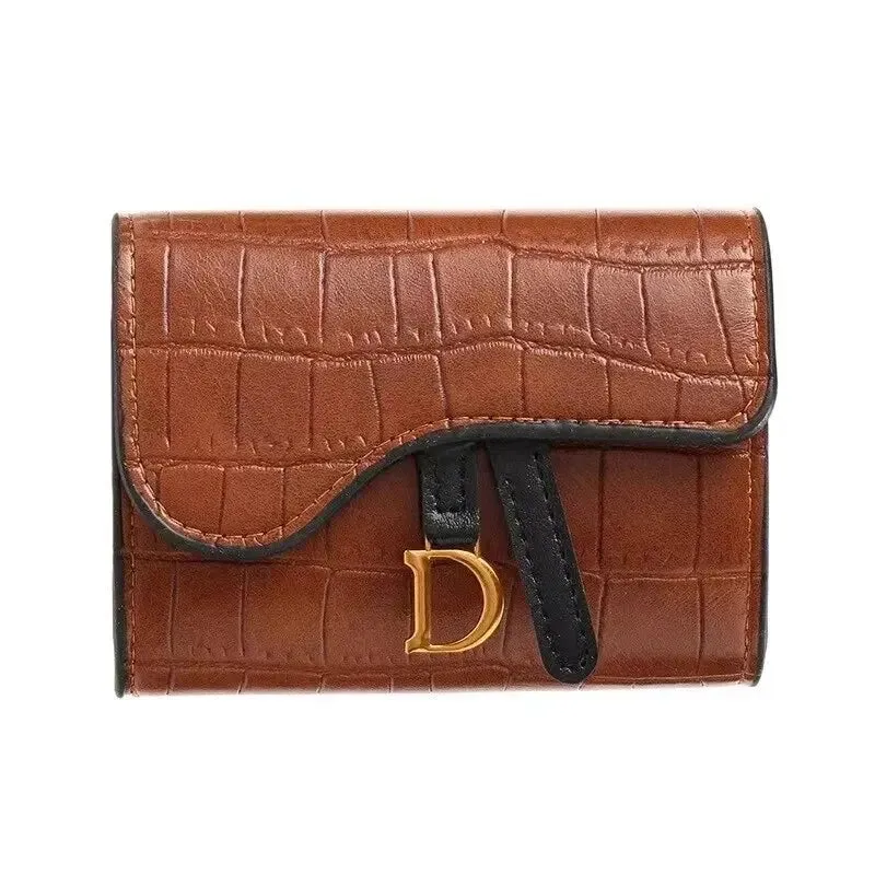 Women's Luxury Mini PU Wallet - Short, Multi-Card Holder, Letter Design, Small Multifunctional Clutch Bag