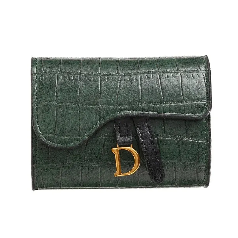 Women's Luxury Mini PU Wallet - Short, Multi-Card Holder, Letter Design, Small Multifunctional Clutch Bag