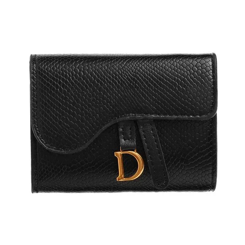 Women's Luxury Mini PU Wallet - Short, Multi-Card Holder, Letter Design, Small Multifunctional Clutch Bag