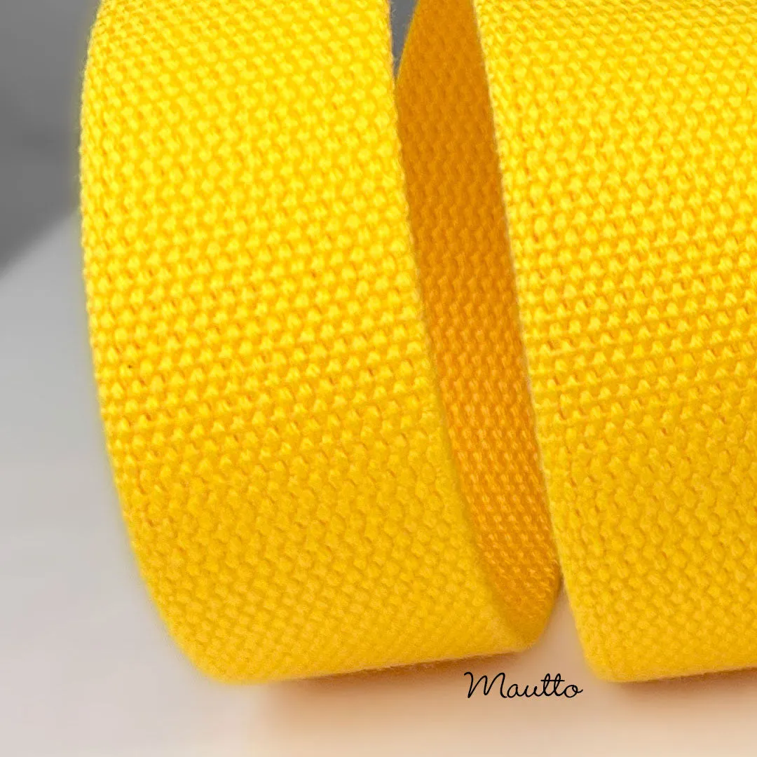 Yellow Heavy-duty Fabric Bag Strap (Adjustable 32-56" Shoulder to Crossbody Length) - Thick Cotton Canvas Woven Material 1.5" Wide
