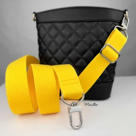 Yellow Heavy-duty Fabric Bag Strap (Adjustable 32-56" Shoulder to Crossbody Length) - Thick Cotton Canvas Woven Material 1.5" Wide