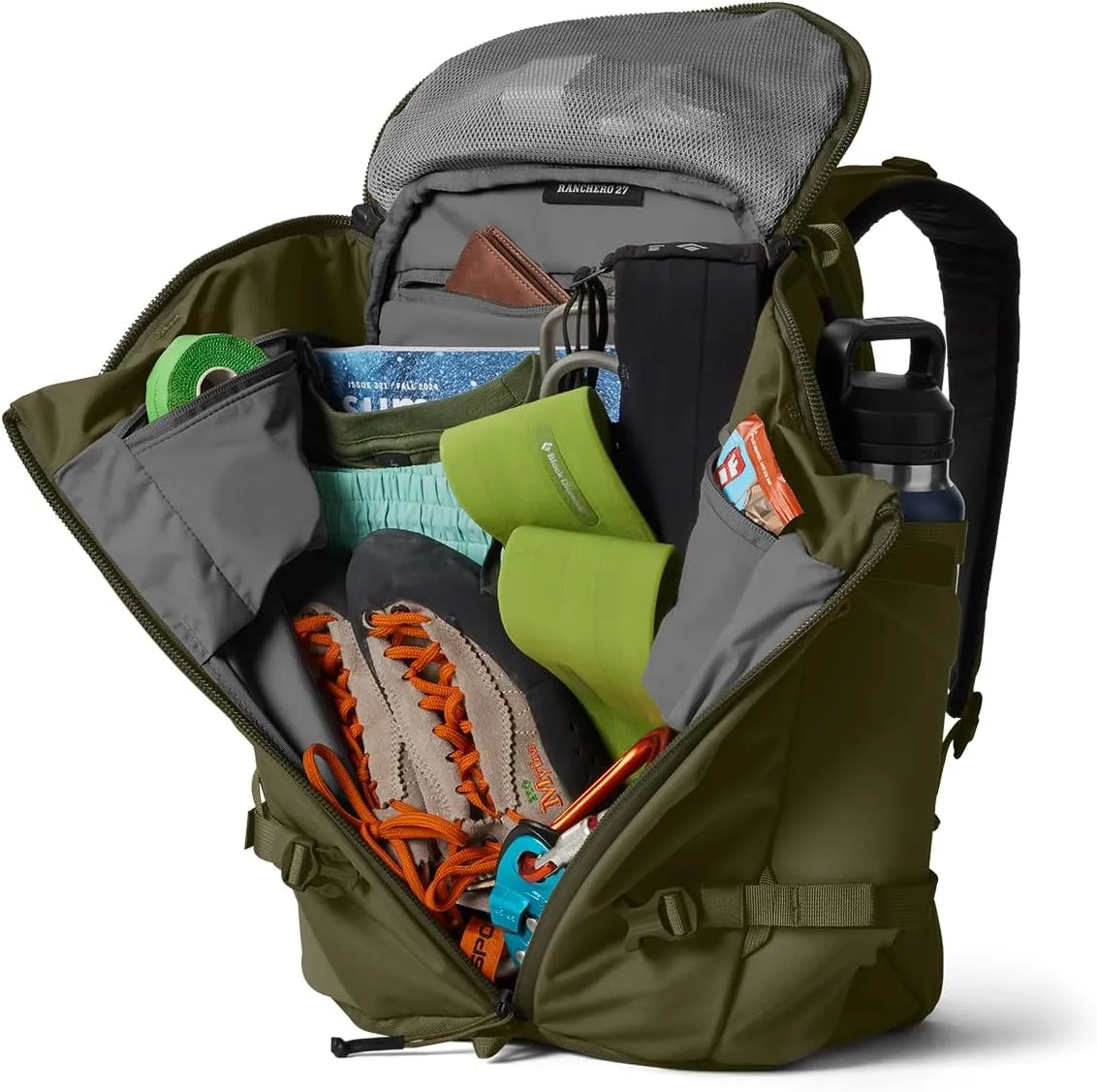 YETI Ranchero Backpack 27L, All-Day Utility Pack, Structured and Durable, Olive