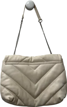 ZARA Cream Quilted Maxi Crossbody Bag One Size