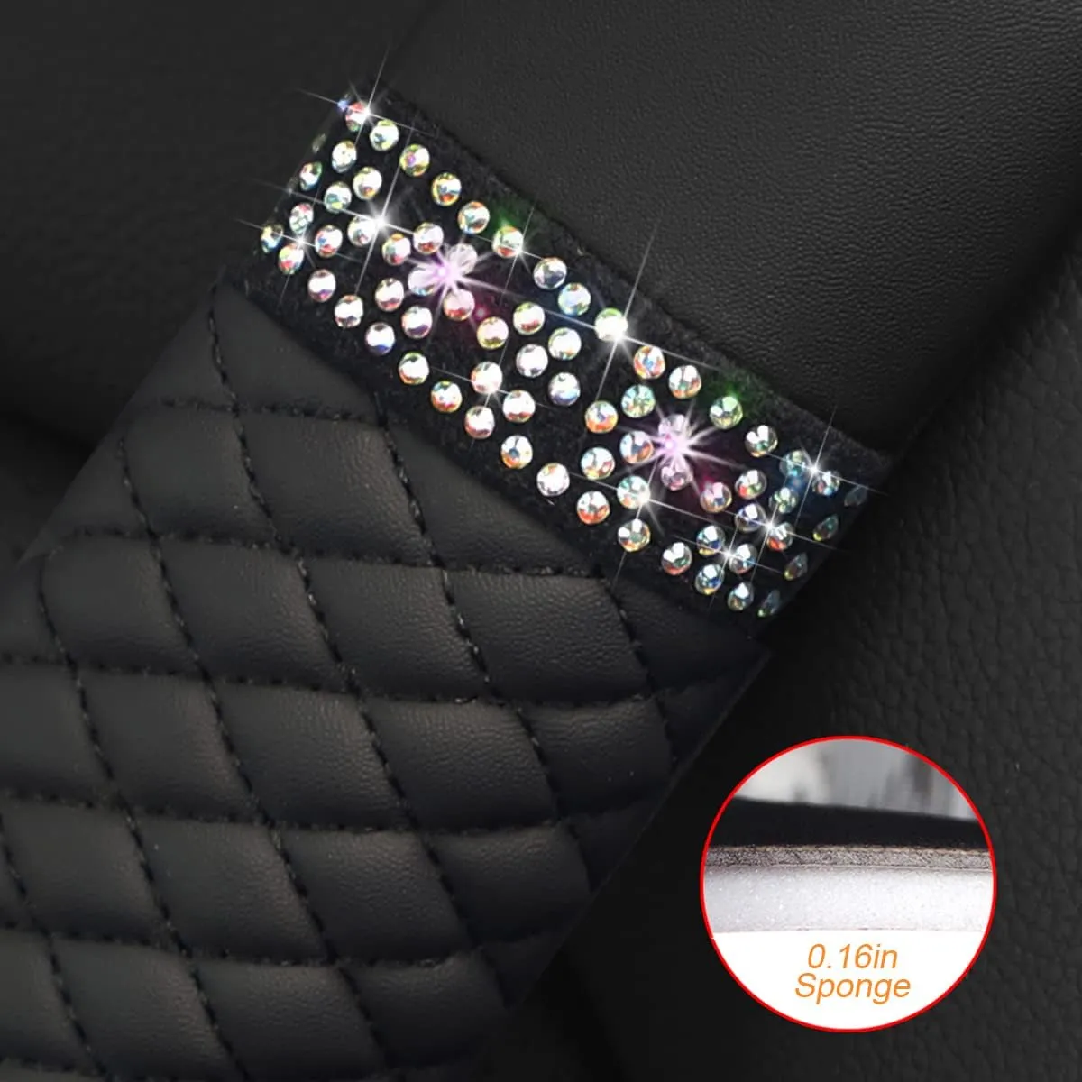 zipelo 2 Pcs Auto Seat Belt Cover, Breathable Leather Shoulder Pads Protect Your Neck, Harness Pads Strap for a More Comfortable Driving, Car Accessories Compatible with Adults Kids (Black)