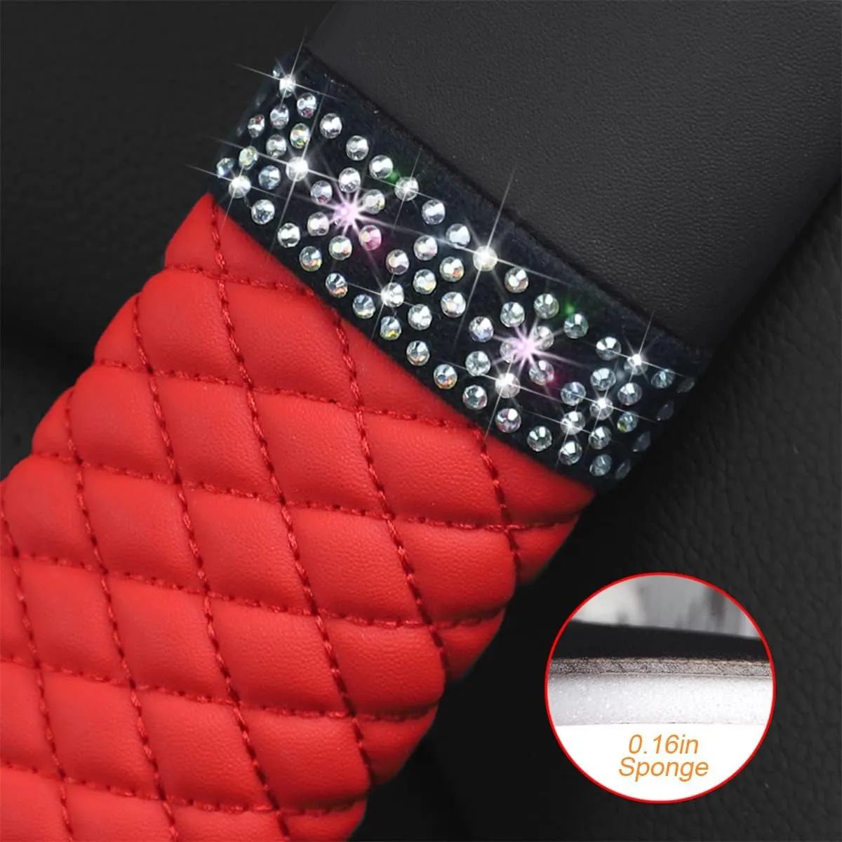 zipelo 2 Pcs Auto Seat Belt Cover, Breathable Leather Shoulder Pads Protect Your Neck, Harness Pads Strap for a More Comfortable Driving, Car Accessories Compatible with Adults Kids (Red)