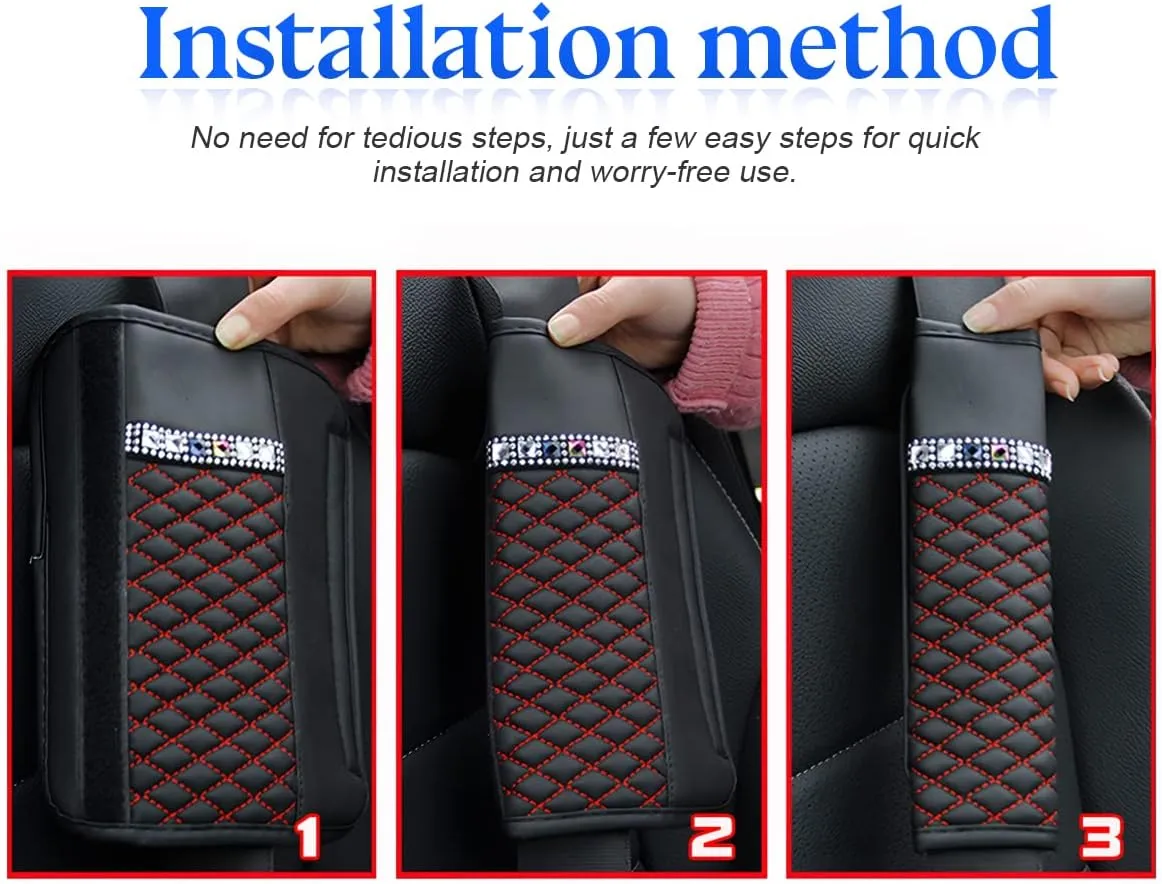zipelo 2 Pcs Auto Seat Belt Cover, Breathable Leather Shoulder Pads Protect Your Neck, Harness Pads Strap for a More Comfortable Driving, Car Accessories Compatible with Adults Kids (Red)