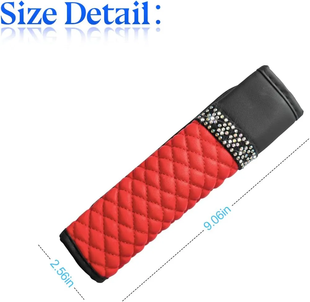 zipelo 2 Pcs Auto Seat Belt Cover, Breathable Leather Shoulder Pads Protect Your Neck, Harness Pads Strap for a More Comfortable Driving, Car Accessories Compatible with Adults Kids (Red)